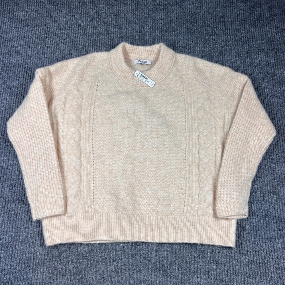 Madewell Sweater Women's XS Cable Knit Alpaca‎ Wool Blend Cream Casual NWT $98